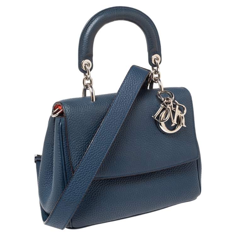 Pre Owned Dior Blue Leather Mini Be Dior Top Handle Bag