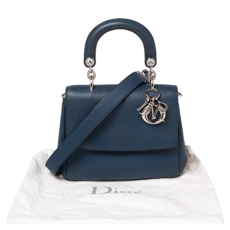 Pre Owned Dior Blue Leather Mini Be Dior Top Handle Bag