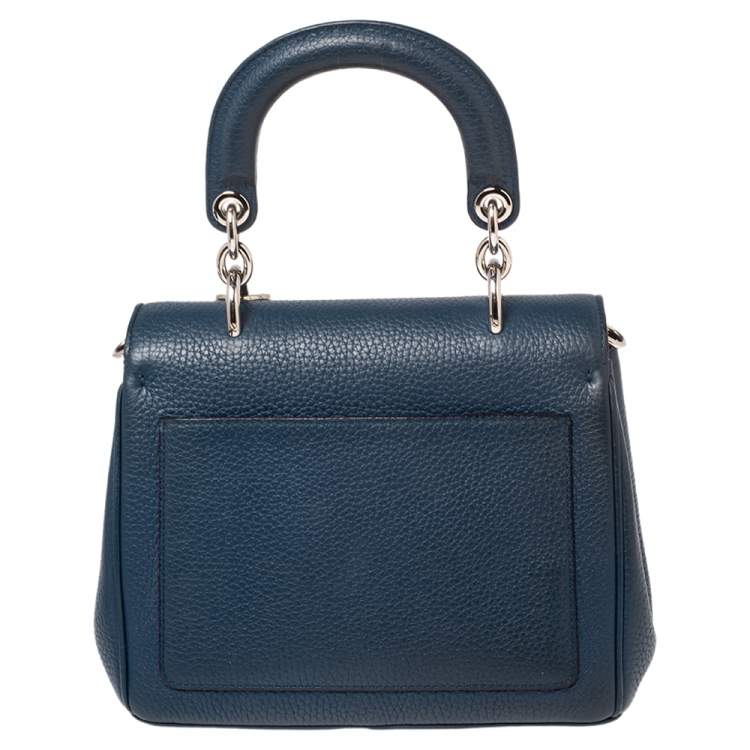 Pre Owned Dior Blue Leather Mini Be Dior Top Handle Bag