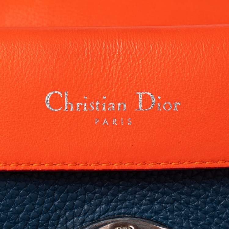 Pre Owned Dior Blue Leather Mini Be Dior Top Handle Bag