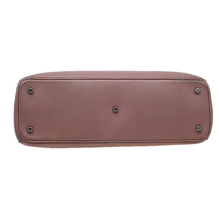 Pre Owned Dior Light Brown Leather Large Diorissimo Shopper Tote