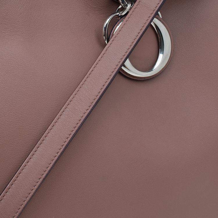 Pre Owned Dior Light Brown Leather Large Diorissimo Shopper Tote