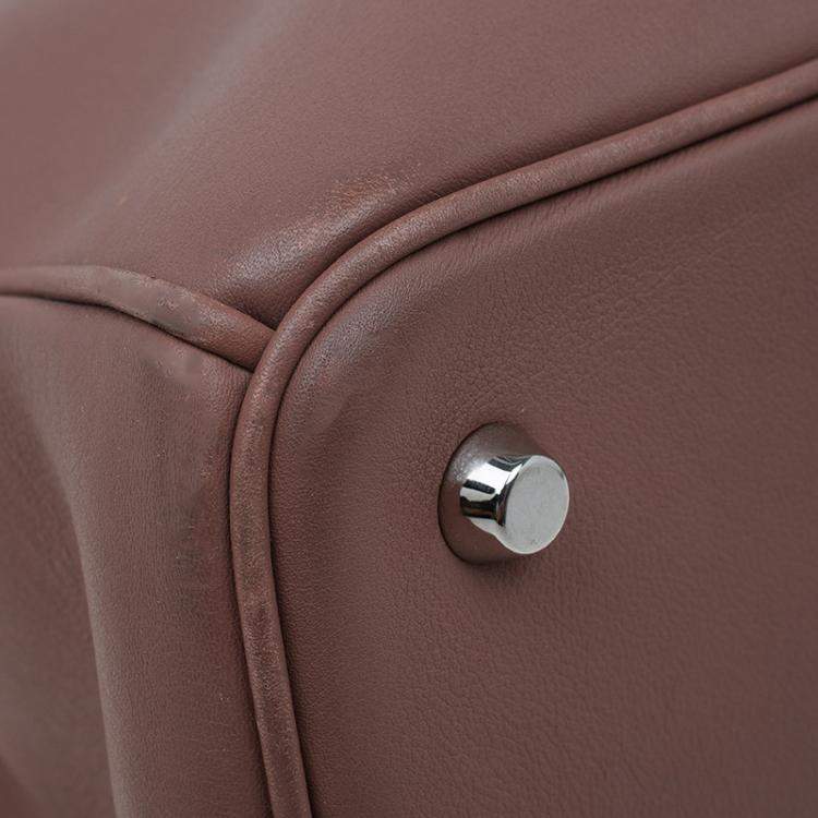 Pre Owned Dior Light Brown Leather Large Diorissimo Shopper Tote