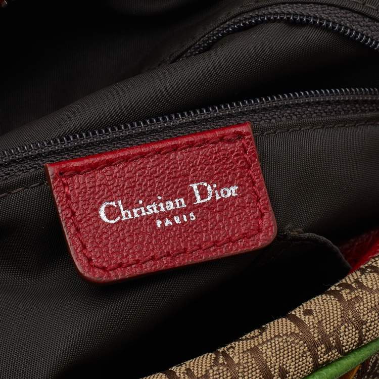Pre Owned Dior Mulitcolor Trotter Canvas And Leather Rasta Bowler Bag
