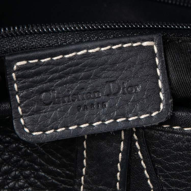 Pre Owned Dior Black Leather Saddle Bag