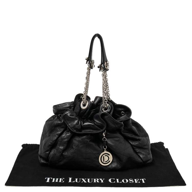Pre Owned Dior Black Cannage Leather Le Trente Hobo
