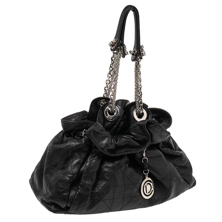 Pre Owned Dior Black Cannage Leather Le Trente Hobo