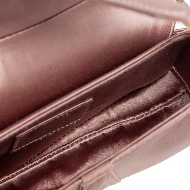 Pre Owned Dior Beige Satin Mini Saddle Bag