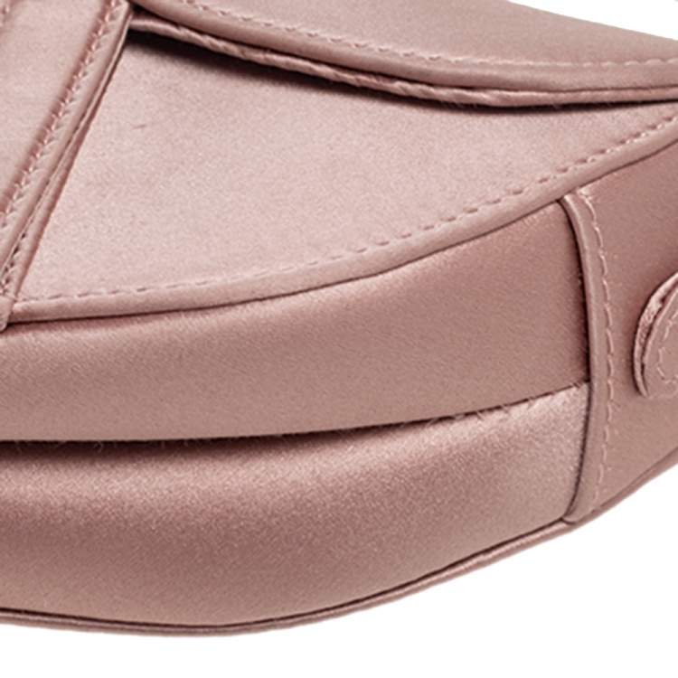 Pre Owned Dior Beige Satin Mini Saddle Bag