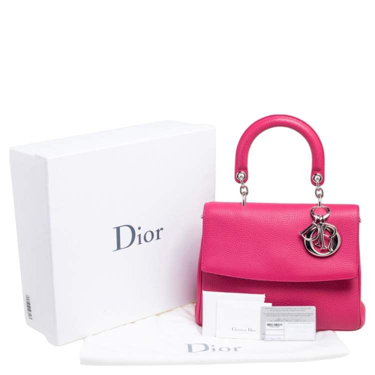 Pre Owned Dior Pink Leather Small Be Dior Flap Top Handle Bag