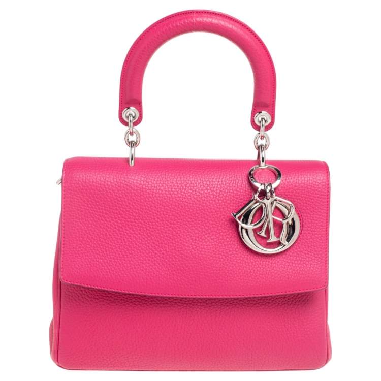 Pre Owned Dior Pink Leather Small Be Dior Flap Top Handle Bag