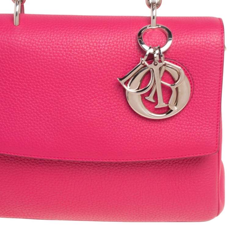 Pre Owned Dior Pink Leather Small Be Dior Flap Top Handle Bag