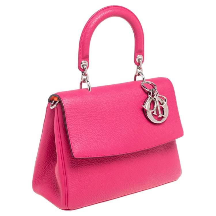 Pre Owned Dior Pink Leather Small Be Dior Flap Top Handle Bag