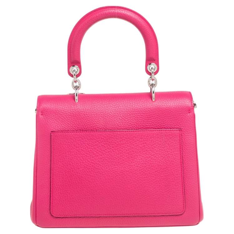 Pre Owned Dior Pink Leather Small Be Dior Flap Top Handle Bag