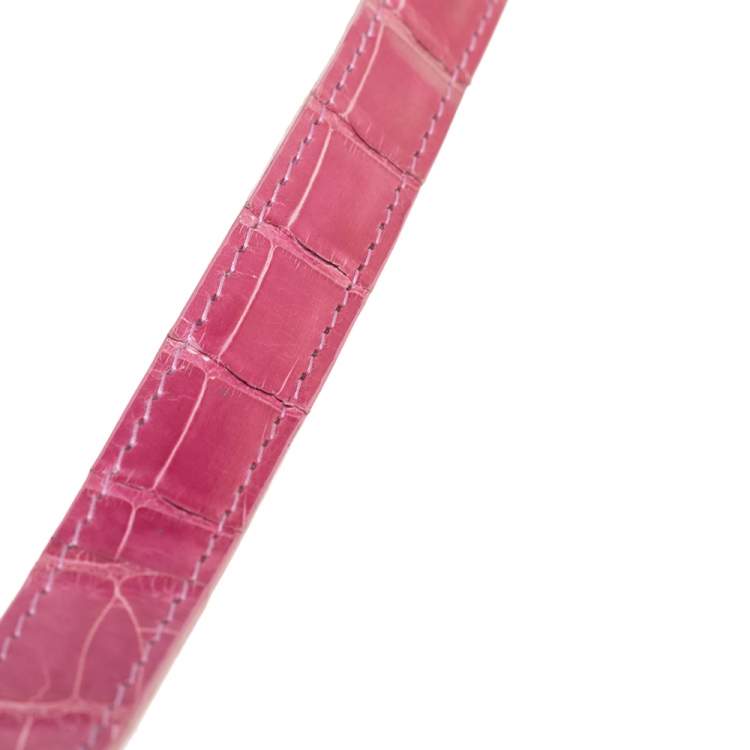 Dior Pink Crocodile Mini Chain Lady Dior Tote