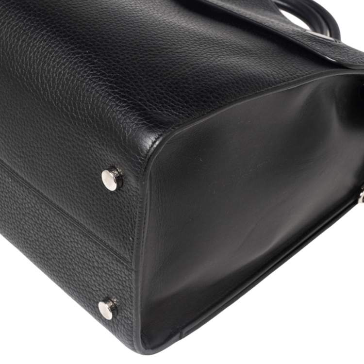 Pre Owned Dior Black Leather Large Diorever Top handle Bag