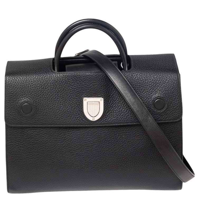 Pre Owned Dior Black Leather Large Diorever Top handle Bag