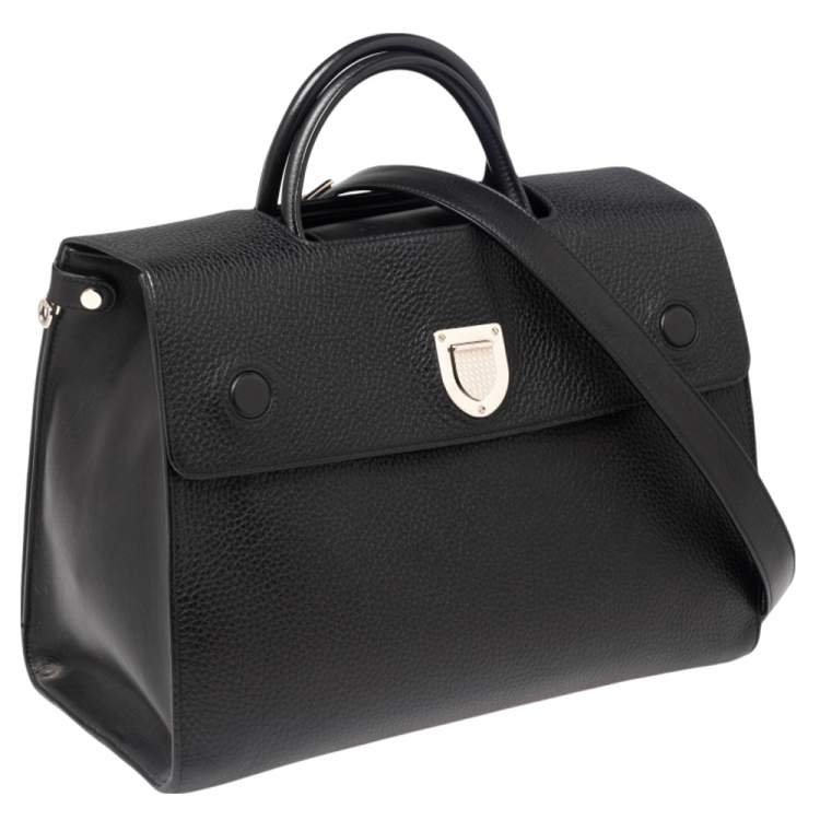 Pre Owned Dior Black Leather Large Diorever Top handle Bag