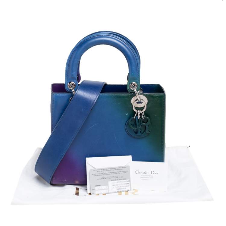 Pre Owned Dior Ombre Multicolor Leather Medium Lady Dior Tote