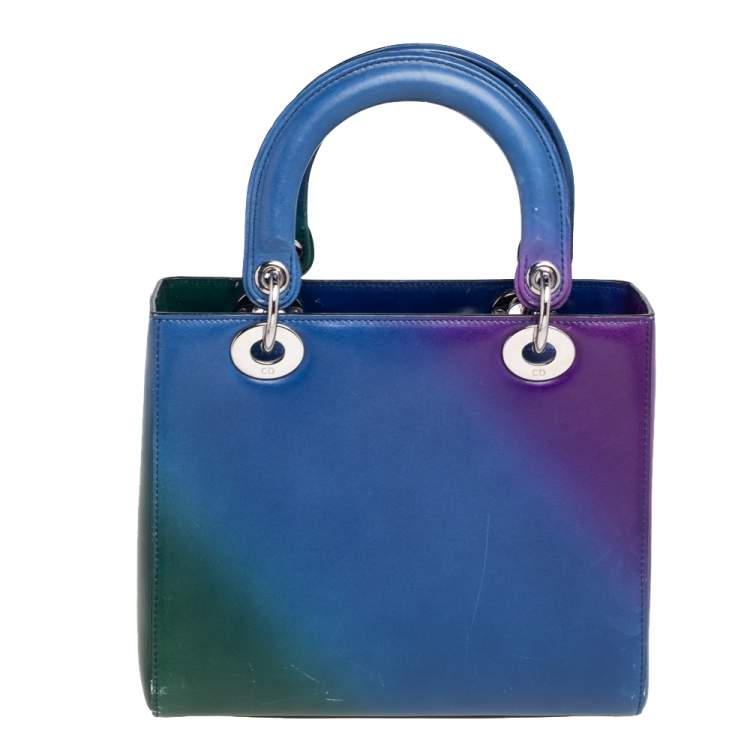 Pre Owned Dior Ombre Multicolor Leather Medium Lady Dior Tote