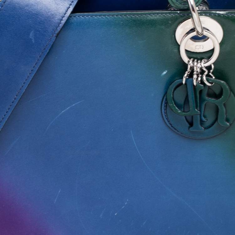 Pre Owned Dior Ombre Multicolor Leather Medium Lady Dior Tote