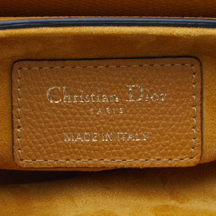 Pre Owned Dior Mustard Yellow Leather Saddle Bag