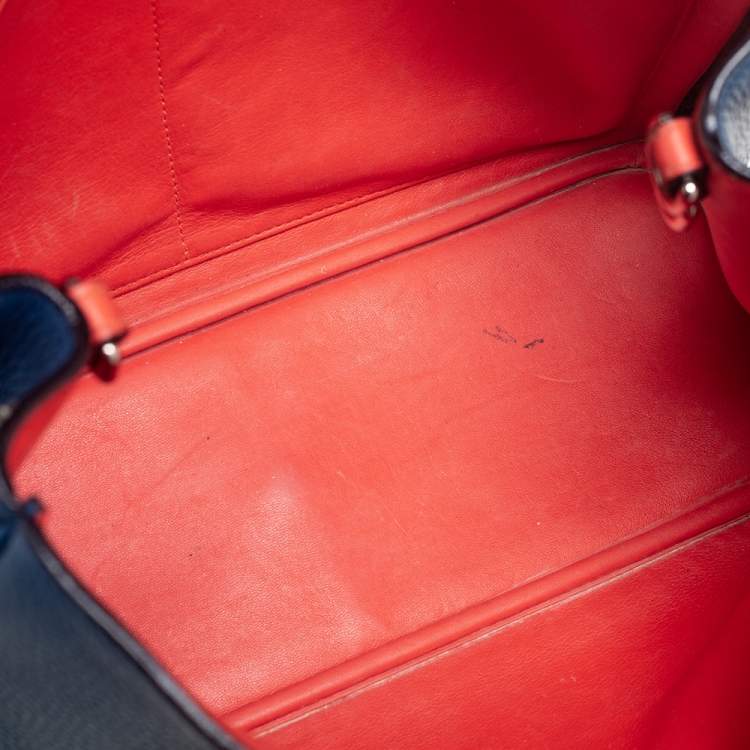 Pre Owned Dior Blue Grained Leather Medium Diorissimo Shopper Tote