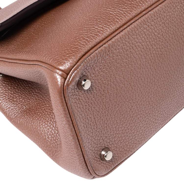 Pre Owned Dior Metallic Beige Leather Small Be Dior Flap Top Handle Bag