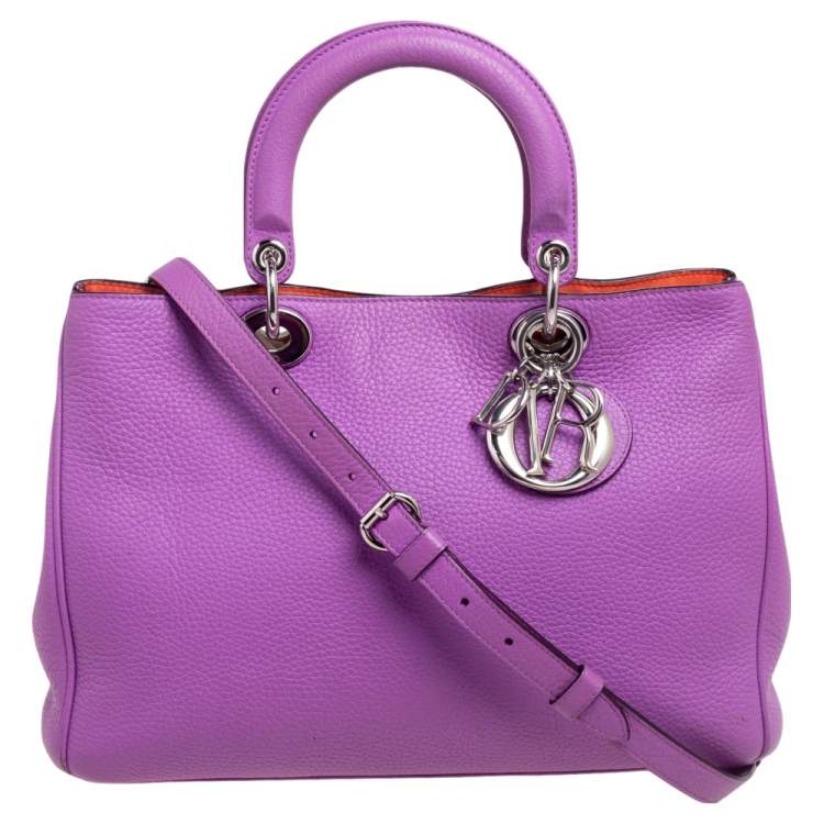 Dior Purple Leather Medium Diorissimo Shopper Tote Dior | The Luxury Closet