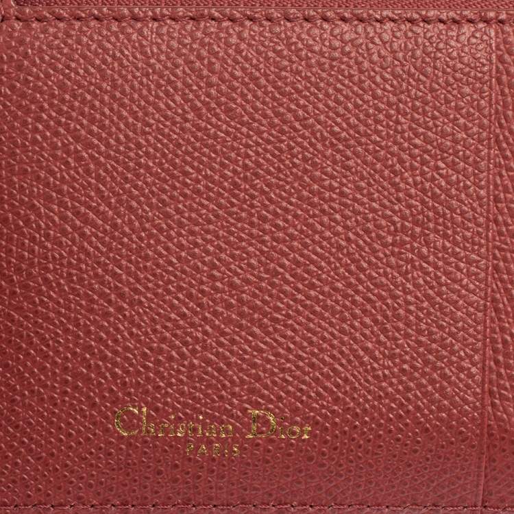 Pre Owned Dior Old Rose Leather Diorama Card Holder