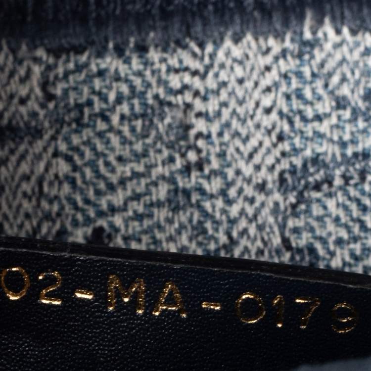 Pre Owned Dior Blue Oblique Denim Saddle Bag