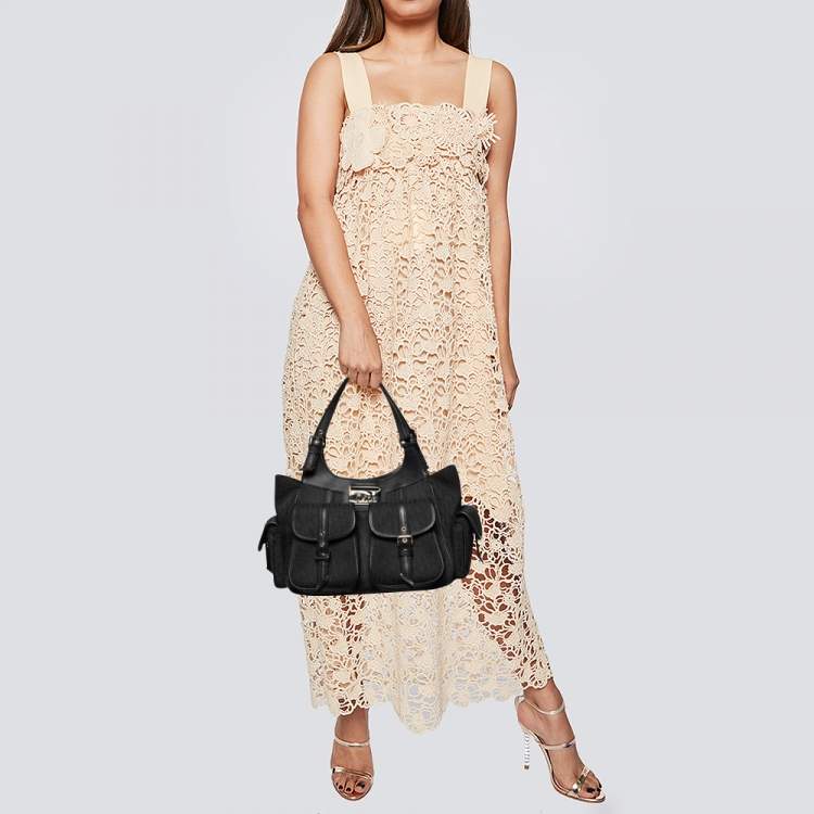 Dior Black Oblique Canvas And Leather Street Chic Tote Dior