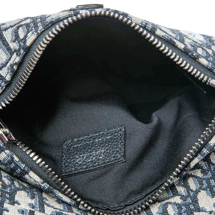 Pre Owned Dior Navy Blue Oblique Canvas Mini Saddle Crossbody Bag
