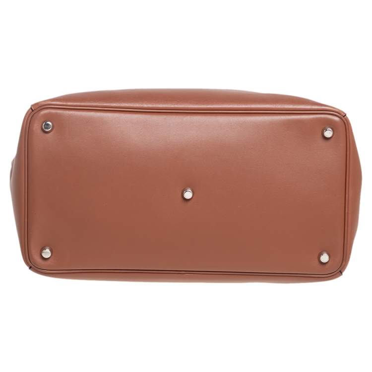 مم لوكة مسبقًا Dior Brown Leather Medium Diorissimo Shopper Tote