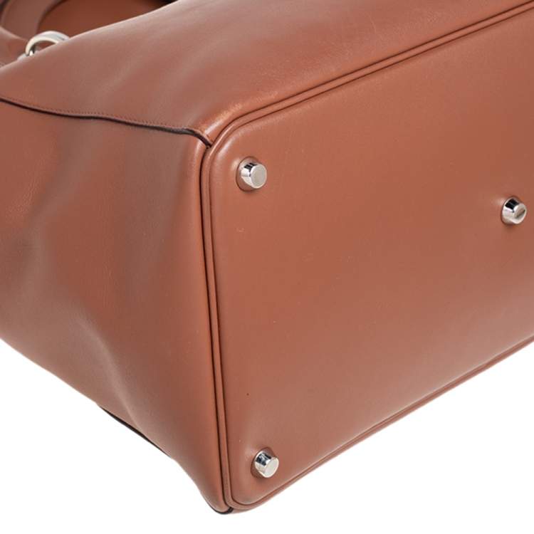 مملوكة مسبقًا Dior Brown Leather Medium Diorissimo Shopper Tote
