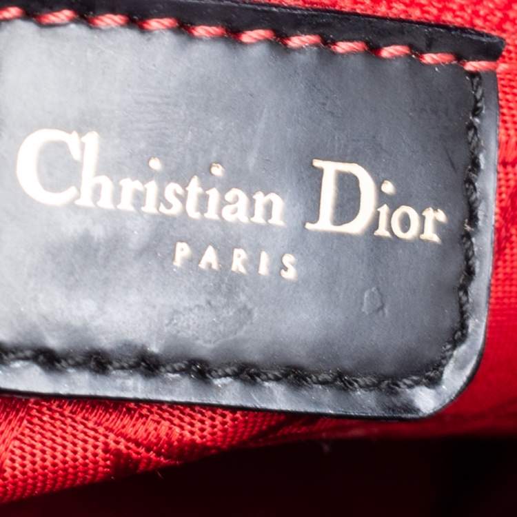 Pre Owned Dior Black Glossy Leather Vintage Frame Bag