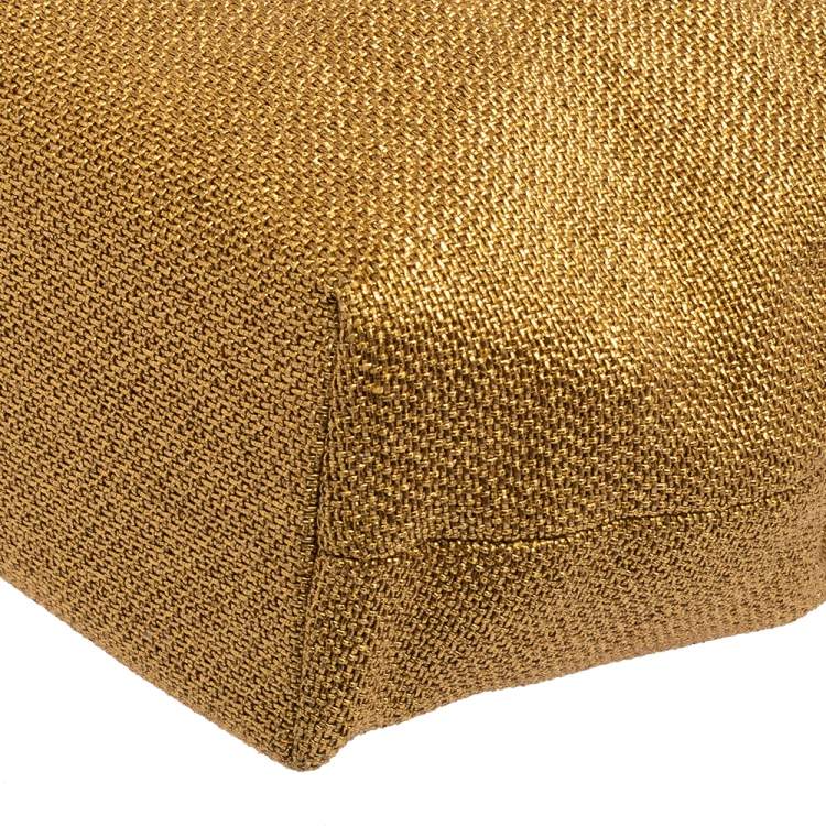 Pre Owned Dior Gold Woven Raffia Hobo 