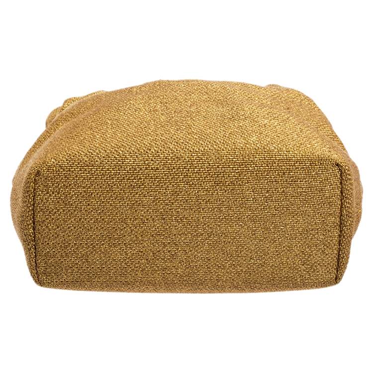 Pre Owned Dior Gold Woven Raffia Hobo 