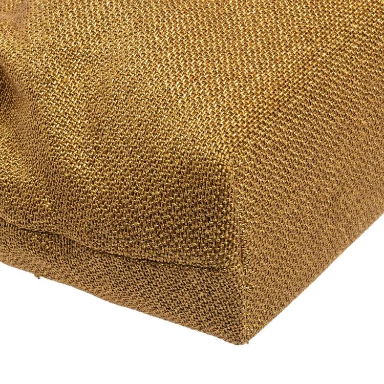 Pre Owned Dior Gold Woven Raffia Hobo 