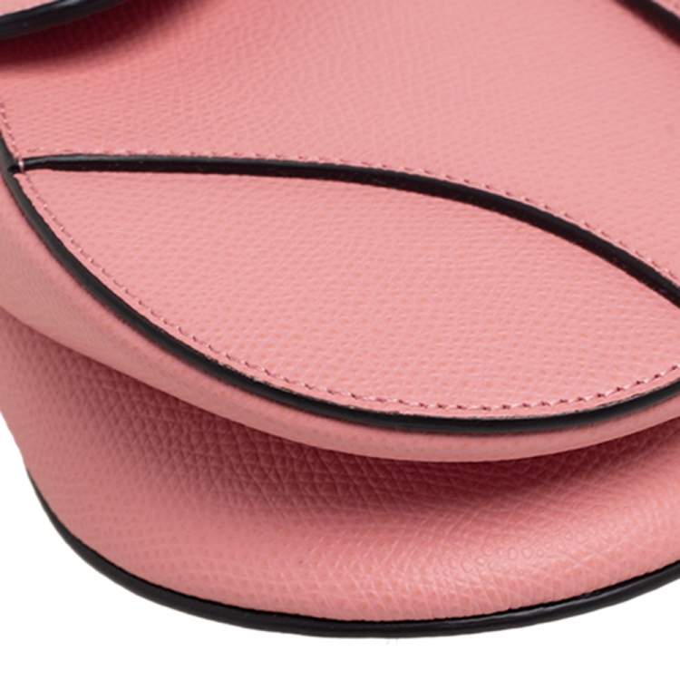 Pre Owned Dior Pink Leather Saddle Shoulder Bag