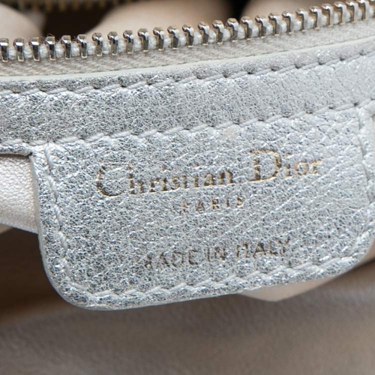 Pre Owned Dior Gold Quilted Cannage Leather Large Soft Lady Dior Hobo