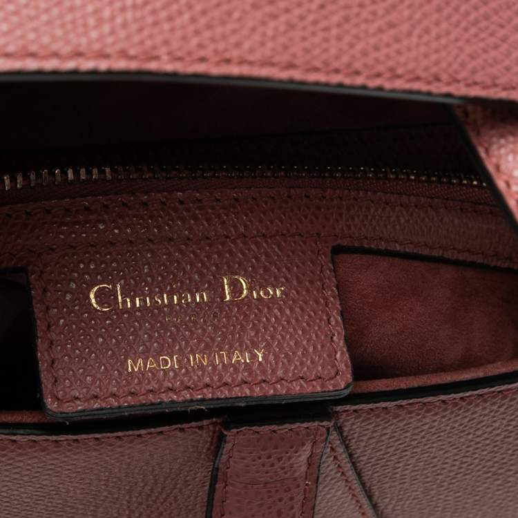 Pre Owned Dior Old Rose Leather Saddle Shoulder Bag