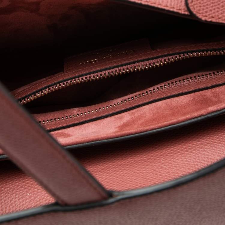 Pre Owned Dior Old Rose Leather Saddle Shoulder Bag