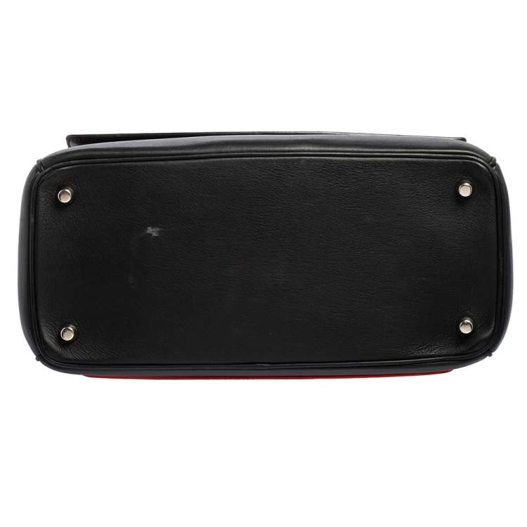 Pre Owned Dior Black Leather Medium Be Dior Top Handle Bag