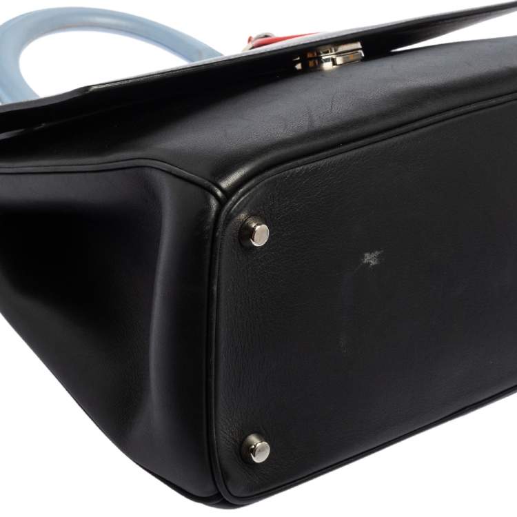 Pre Owned Dior Black Leather Medium Be Dior Top Handle Bag