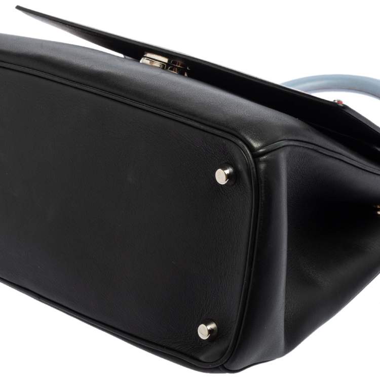Pre Owned Dior Black Leather Medium Be Dior Top Handle Bag