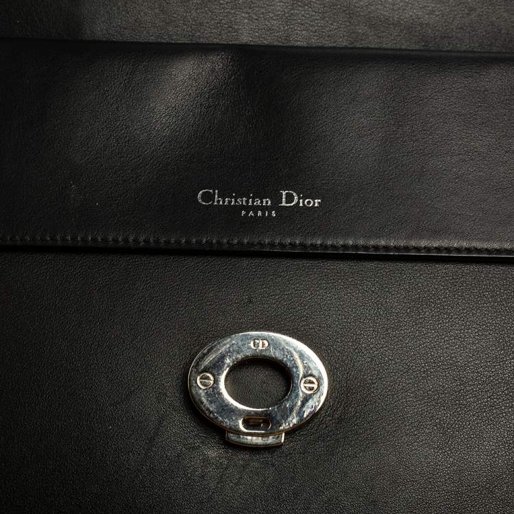 Pre Owned Dior Black Leather Medium Be Dior Top Handle Bag