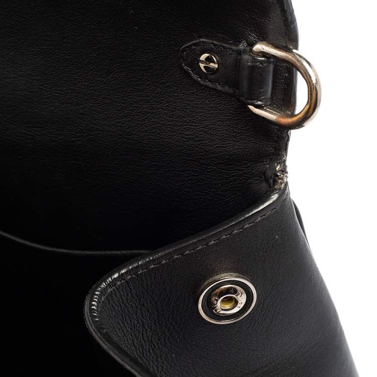 Pre Owned Dior Black Leather Medium Be Dior Top Handle Bag