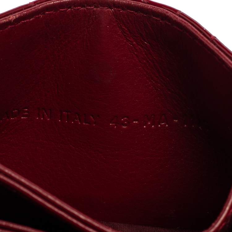Pre Owned  Dior Red Cannage Patent Leather Lady Dior Gusset Card Case 