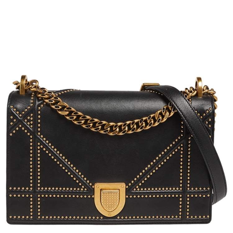 dior diorama shoulder bag in black glittering leather, Louis Vuitton  Coussin Shoulder bag 394298